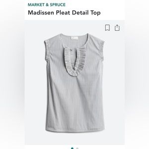 Market & Spruce Madissen Pleat Detail Top in Grey